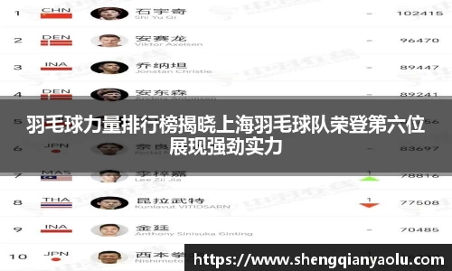羽毛球力量排行榜揭晓上海羽毛球队荣登第六位展现强劲实力