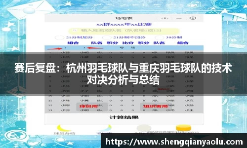 赛后复盘：杭州羽毛球队与重庆羽毛球队的技术对决分析与总结