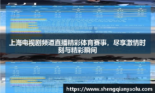 上海电视剧频道直播精彩体育赛事，尽享激情时刻与精彩瞬间