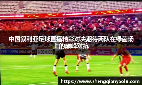 中国叙利亚足球直播精彩对决期待两队在绿茵场上的巅峰对抗