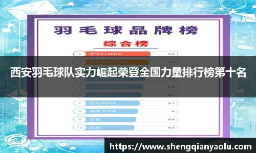 西安羽毛球队实力崛起荣登全国力量排行榜第十名